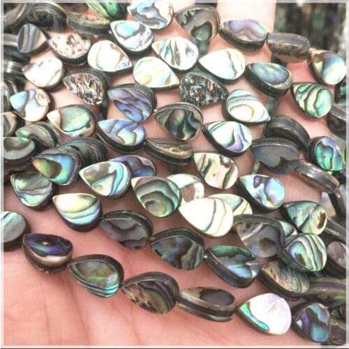 32pcs natural abalone shell beads teardrop water shape saltwater mother of pearl size 8x12mm for women necklace making accessory
