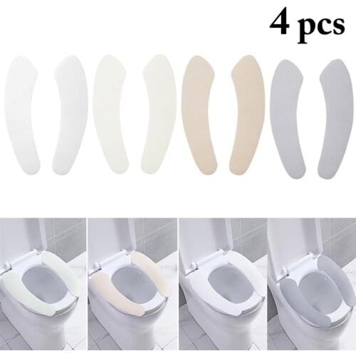 4PCS Toilet Pad Covers Washable Reusable Toilet Seat Covers Cushion Pastes for Home