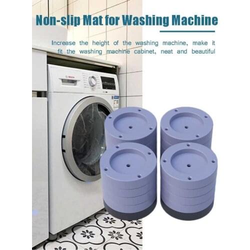 4pcs Washing Machine Non-slip Mat Anti Vibration Feet Pads Washing Machine Foot Pad Universal Roller Damp Proof Holder