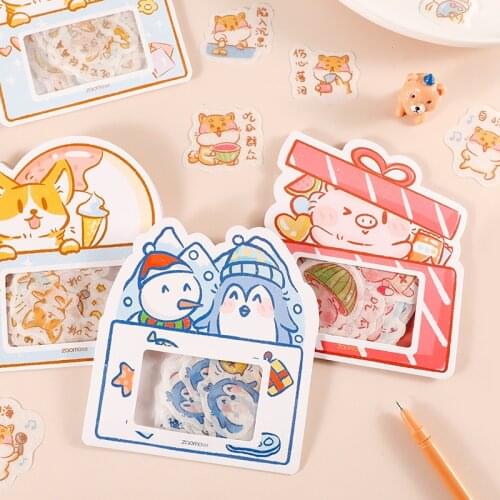 Mohamm 40Pcs Cute Pets Series Kawaii Stickers Decoration Scrapbooking Paper Creative Stationary School Supplies