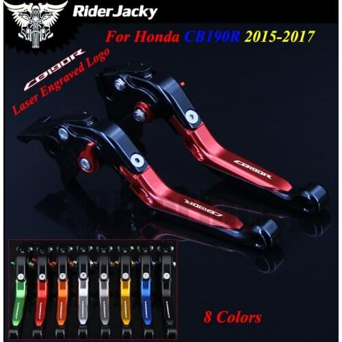 8 Colors Red+Black CNC Motorcycle Accessories Adjustable Brake Clutch Levers For Honda CB190R CB 190R CB190 R 2015-2017 2016