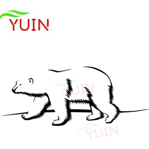 Cute Polar Bear Cartoon Applique Fashion Body Decoration PVC Waterproof Sunscreen Car Sticker Black/White/Red/Laser/Silver