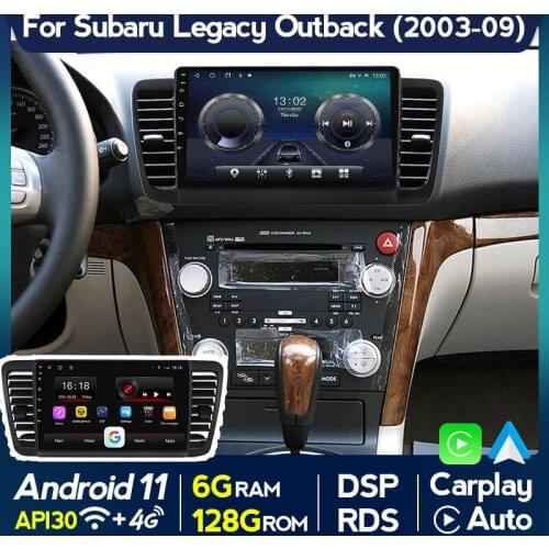 Carplay Auto Android 11 DSP Car Radio For Subaru Outback 3 Legacy 4 2003 2004-2009 IPS GPS Multimedia Stereo DVD Player Wifi OBD