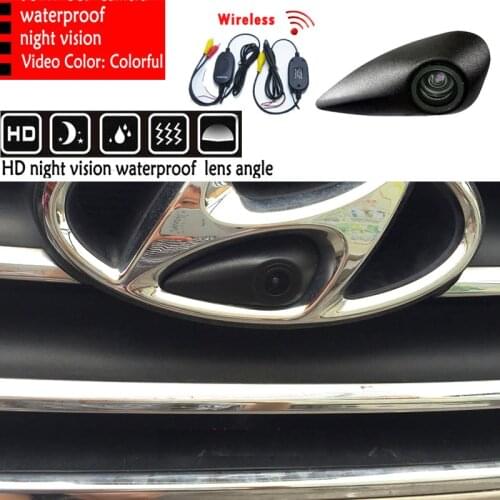 Wireless Car Front View Logo HD FOR SONY Embeded Camera For Hyundai Elantra Verna Celesta MISTRA SONATA Ix35 Ix25 Tucson Santafe