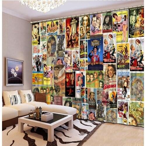 European Curtains Photo Painted 3D Curtain Living room europe curtains