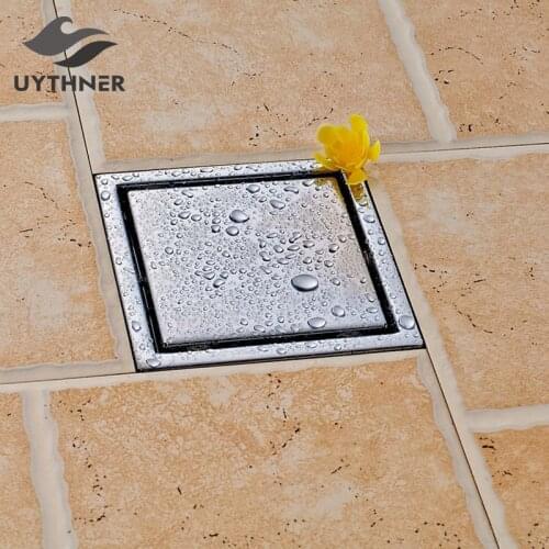 Chrome Polish Bathroom Shower Deodorant Stainless Steel 11cm x 11cm Floor Drain Leakage New