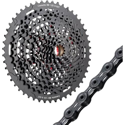 RYET MTB 12 Speed 9-50T Cassette XD Cassette Black 535g 9-50 Cassette 12s Cassette k7 12s cassette and Chain 12 Speed Chain