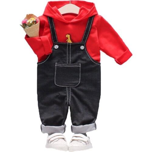 2021 Baby Girl Clothes Set Newborn Fall Suit Boy Long Seelve Top + Overalls 2Pcs Outfit For Toddler Clothing For 0-4 Years Old