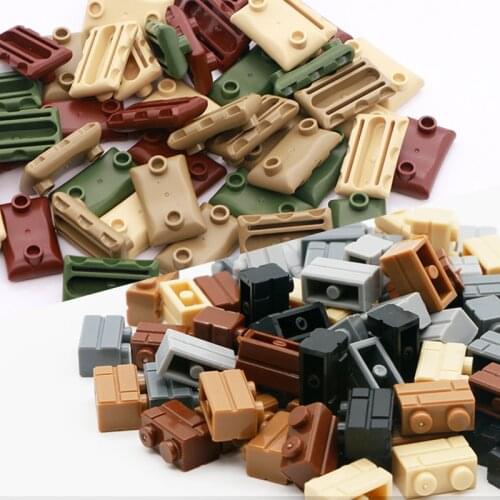 Compatible Military Base Sandbag Building Bricks Weapon Accessories Pack Army Soldiers WW2 Construction Blocks Toys For Children