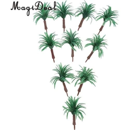MagiDeal 10Pcs 6cm Green Tree Model 1/100 HO for RR Train Track Railroad Scenery DIY Green Landscape Model Building Prop Toys