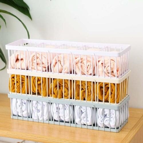 Socks Storage Compartment Detachable Underwear Box Multifunctional Cosmetics Storage Basket Plastic Five Grid Finishing Box