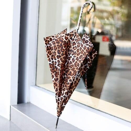 Fashion Leopard Print Umbrella Rain Women Automatic Folding and Long Handle Clear Umbrellas Sun UV Parasol Guarda Chuva Outdoor