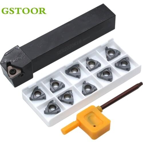 1PC SER1212H16 SER1616H16 Threading Turning Tool Set +10PCS 16ER GM10 GG20 Carbide Thread Blades