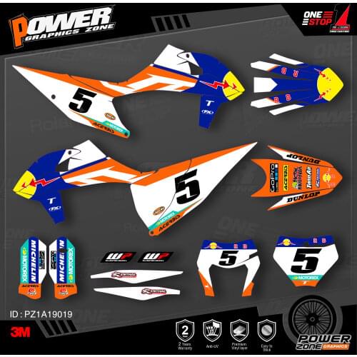 PowerZone Custom Team Graphics Backgrounds Decals 3M Stickers Kit For KTM SX SXF MX 19-20 EXC XCW Enduro 20-N 125 to 500cc 19