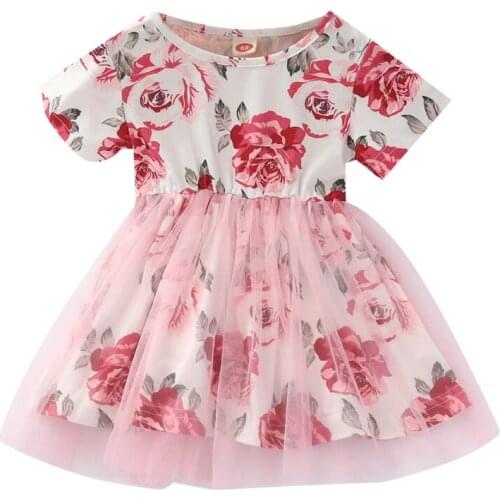 NEW Summer Girl Dress Children Sundress Floral Toddler Dresses for Kids Fashion Girls Clothing