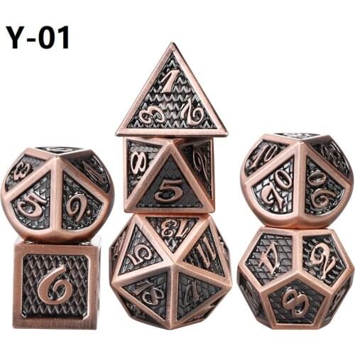 New dnd dice set dados rol rpg polyhedral dice playing metal d&d dice dobbelstenen dadi kości do gry 7pcs/Set D6 D8 D10 D20