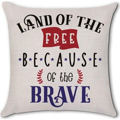 New Design Fashion 1pc Print Independence Day Linen Pillow Case Pillow Case Sofa Cushion Cover Home Decoration