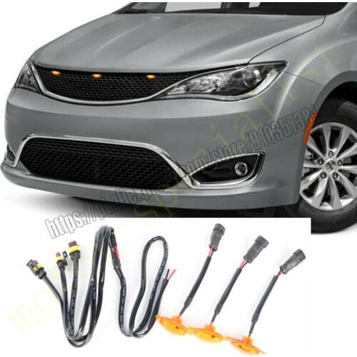 NEW For Chrysler Pacifica 2017-21 Grille LED Light Raptor Style Grill Trim Cover 3Xcar accessories