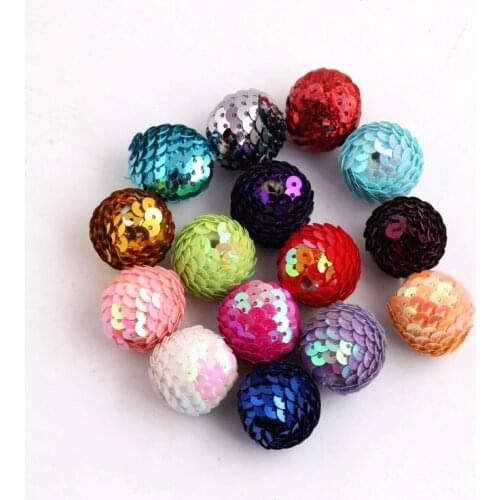 Kwoi Vita Wholesales Handmade Sequin Acrylic Beads for Christmas Chunky Necklace Jewelry 16mm 20mm