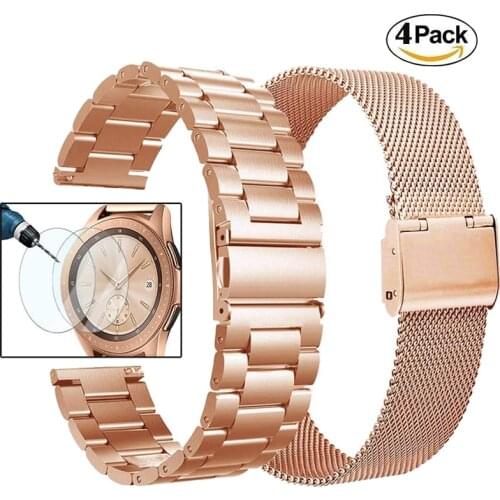 20mm Stainless Steel Strap for Samsung Galaxy watch 3 41mm/Galaxy 42mm/active 2 40mm 44mm band for huawei watch Amazfit Bit/GTS