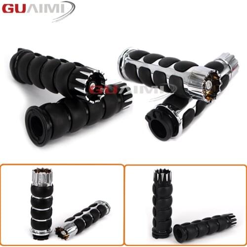 Motorcycle 1" Rubber HandGrips Handlebar Hand Grips For Harley Sportster XL883 XL1200 48 Softail Touring Dyna Custom Road Street