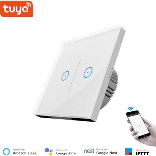 Smart home WiFi touch switch for home automation system 2 channel EU switch comppatible with google home and Alexa