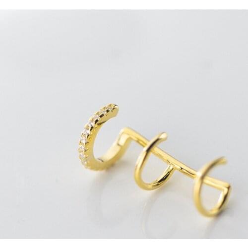 MloveAcc 1PIECE 100% 925 Sterling Silver Clip on Earrings Ear Cuff for Women Girl Lady Without Piercing Earring Jewelry