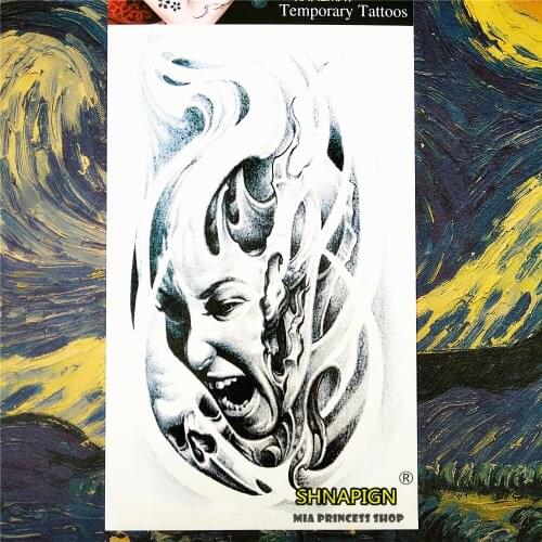 SHNAPIGN Fire M Temporary Tattoo Body Art, 12*20cm Flash Tattoo Stickers, Waterproof Fake Tatoo Henna Tatto Wall Sticker
