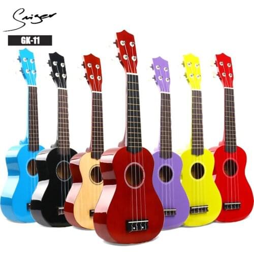Smiger 1Pc Basswood Ukulele Die-cast High-gloss Colorful Ukulele GK-11 Upgrade 21" Soprano Ukulele Durable For Beginner