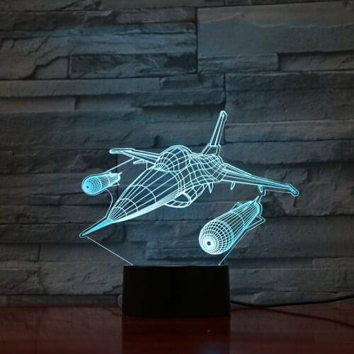 Night Light LED Atmosphere 3D Lamp Color Change Airplane Nightlight Cool Birthday Gift for Boys Kids Smart Phone Color Control