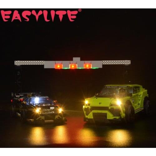 LED Light Set For Speed Champions 76899 Urus ST-X & Huracan Super Trofeo EVO DIY Toys Blocks Bricks Only Lighting Kit