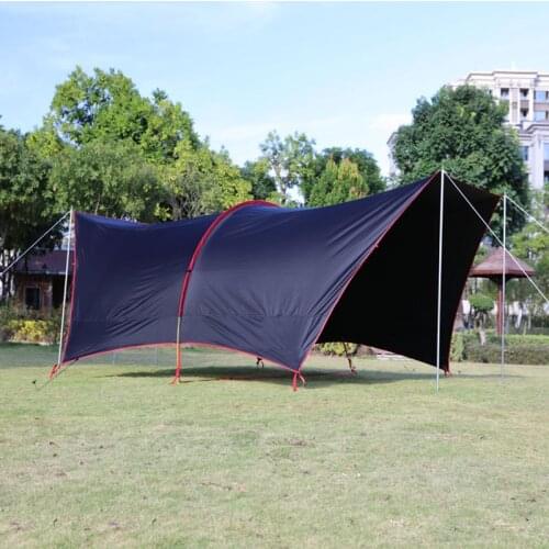 Outdoor awning tent thickened silver-coated camping barbecue awning awning sun protection and rain protection