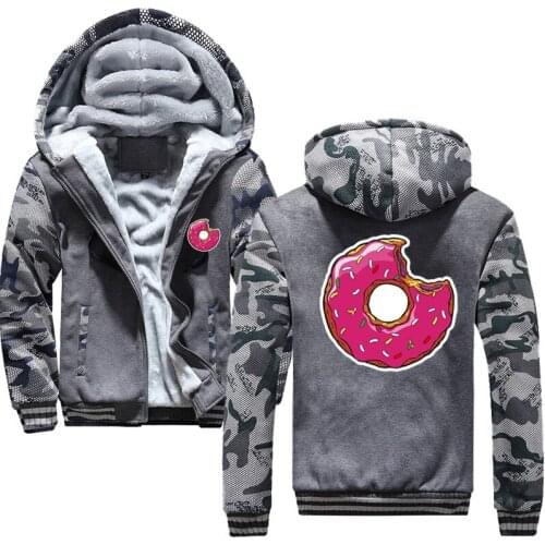 Custom Doughnut Hoodies 2019 Winter New Fashion Streetwear Punk Cool Sweatshirt Men Hoody Camouflage Brand Hoodie Coat