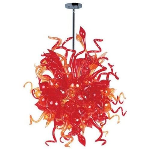 Smart Red Murano Art Glass Chandelier LED Hanging Lighting