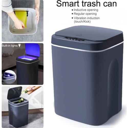 Chargeable Home Smart Trash Household Intelligent Trash Contactless Induction Type Waste Bin Kitchen Bathroom Dustbin