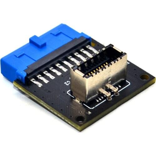 USB 3.0 19-Pin Internal Header to USB 3.1 / 3.2 Type C Key A 20-Pin Converter Laptop Docking Station Power Adapter