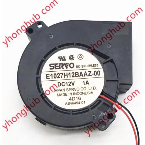 Japan Servo E1027H12BAAZ-00 DC 12V 1A 97X97X27mm 2-wire Server Blower Fan