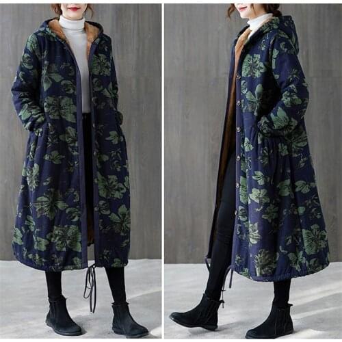 Womens autumn and winter clothing plus velvet quilted thick padded jacket warm coat mid-length coat