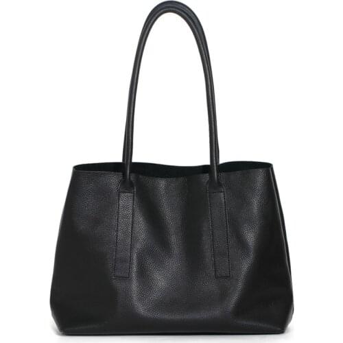 Women Large Capacity Casual Tote Female Luxury Bag Soft Real Leather Shoulder Bags Designer Handbags High Quality Shopping Bag