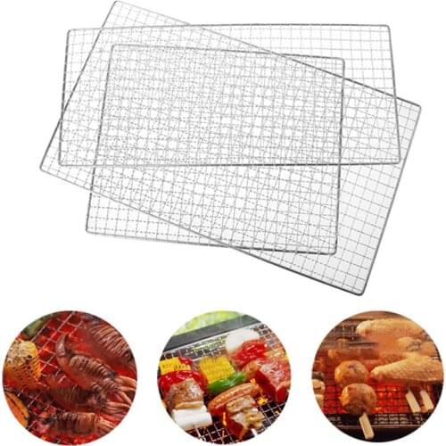 1pc Heat-Resistant Grill Mesh Stainless Steel BBQ Mesh Barbecue Wire Mesh BBQ Tools Accessories