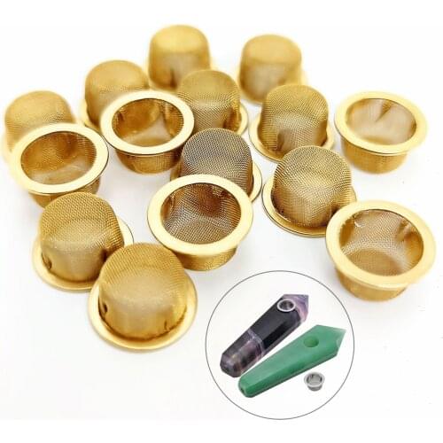 10Pieces Exquisite Stainless Steel Smoking Pipe Filter Screen Crystal Cap Pipes Filter Mesh Household Tobacco Accessories