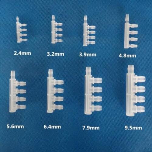 10pcs 2.4-9.5mm Five Way Connectors Plastic Pagoda Joints Air Pump Hose Aquarium Fittings Fish Tank Adapters