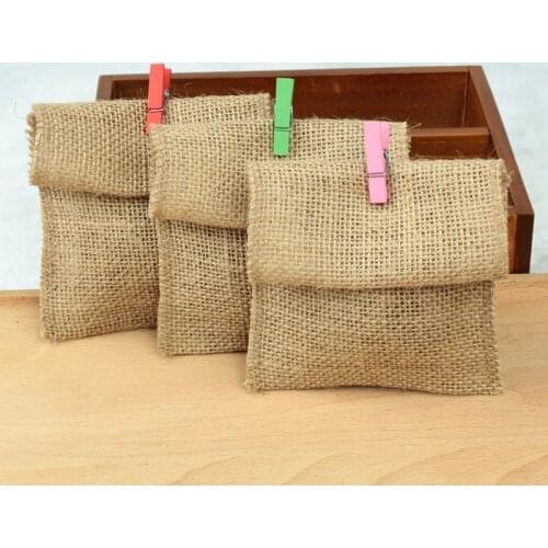 20pcs/lot Jute burlap bag candy Bags Eco-friendly Linen Gift Bags Baby Shower vintage rustic wedding decoration