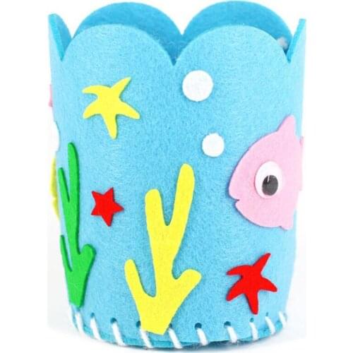 2020 Cartoon Non-woven Fabric Pen Holder Handmade DIY Toys Set For Children Three-dimensional Childrens Arts For Baby
