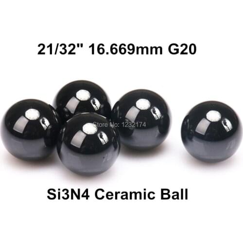 21/32" 16.669mm Silicon Nitride Ceramic Ball Si3N4 Grade G20 10PCS/Lot used in Bearing,Pump,Valve ball16.669mm ceramic ball
