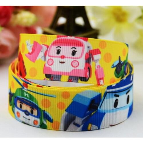 22mm 25mm 38mm 75mm Ruban satin Poli Cartoon printed Grosgrain Ribbon Hair Accessories Bow hair accessories X-00928 10 Yards