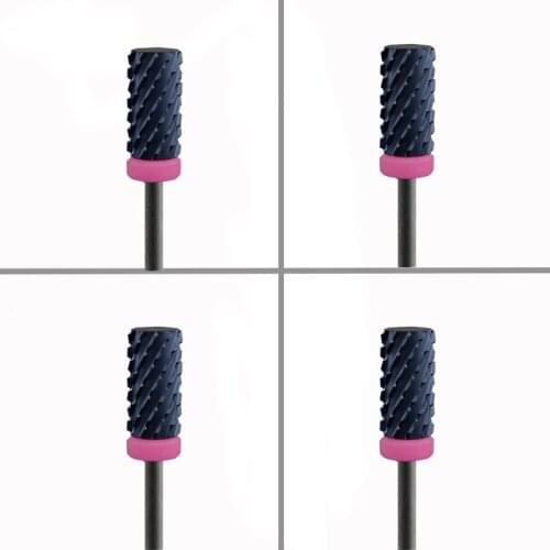4pcs Black Ceramic Nail Drill Bit - Small Barrel Bit - 3XC