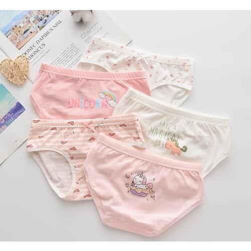 5Pcs/lot Girls Cotton Boxer Briefs Girl Panties Girls Boxer Shorts Childrens Panties Kids Underwear For 2-14 Years GU258