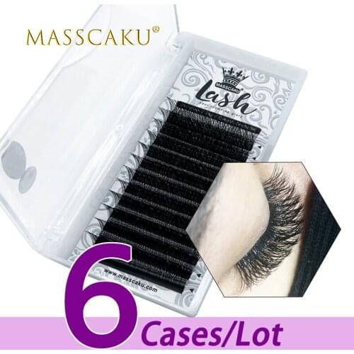 6case/lot Wholesale c/d curl y shape lash extension mink volume individual eyelash professional soft false eye lash supplies