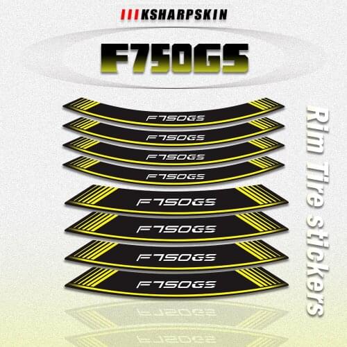 8pcs Strips Motorcycle Wheel Tire Stickers Car Reflective Rim Tape Motorbike Decals for BMW F750GS gs F750 GS